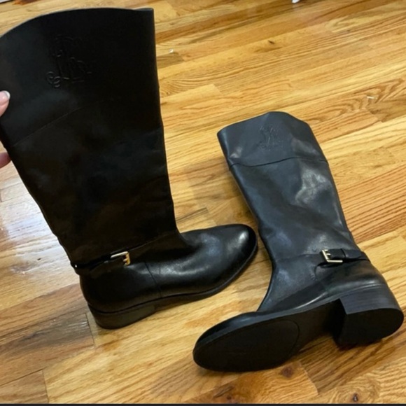 Lauren Ralph Lauren Black Over the Knee Boots riding boots - Picture 1 of 5